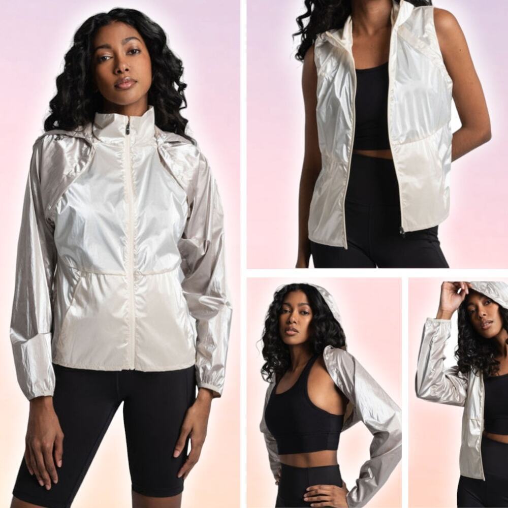 NWT LOLE Sprint Jacket Sz XS Two Tone Gardenia